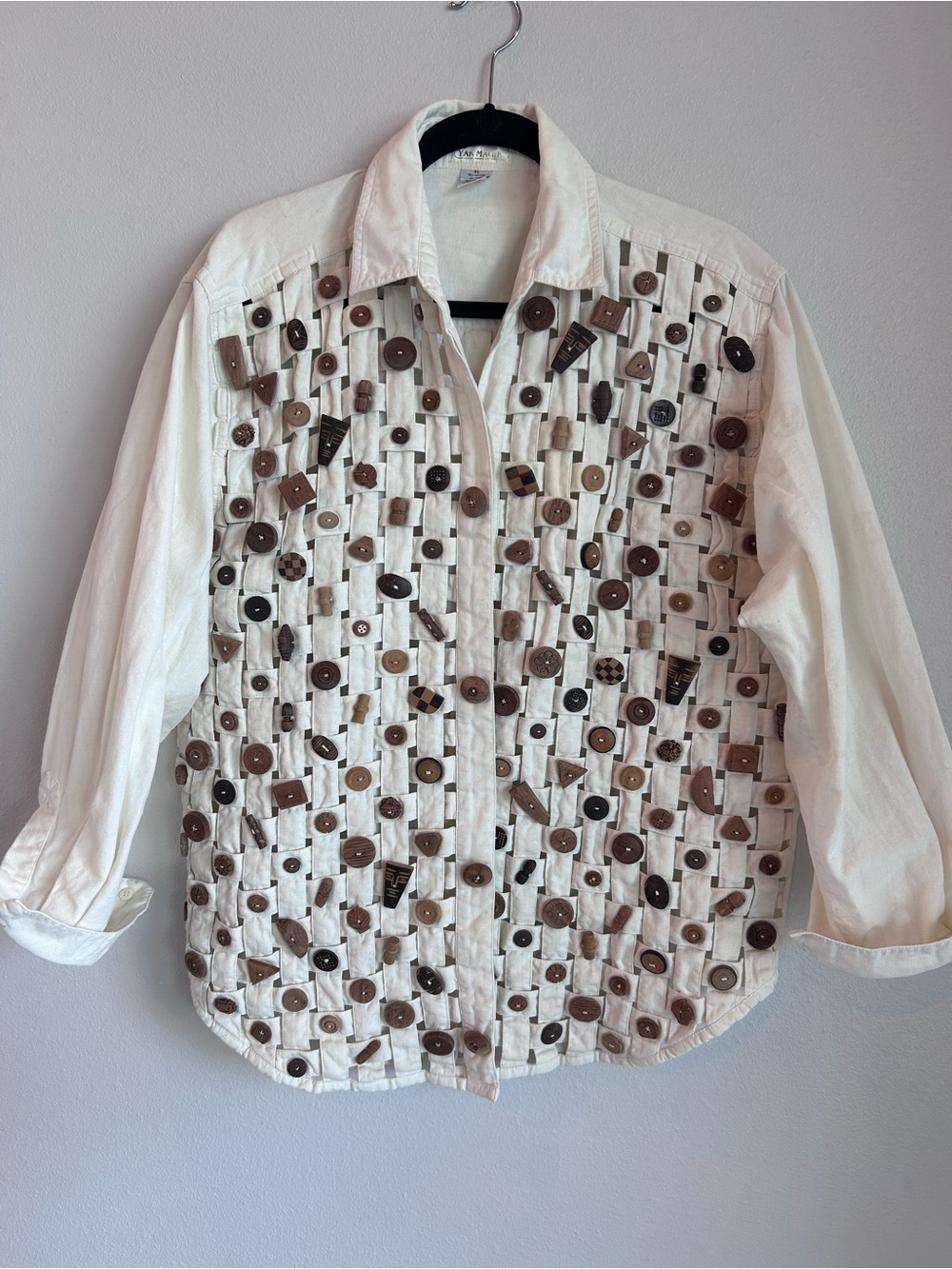 Vintage Yak Magik Woven Button-Embellished Shirt